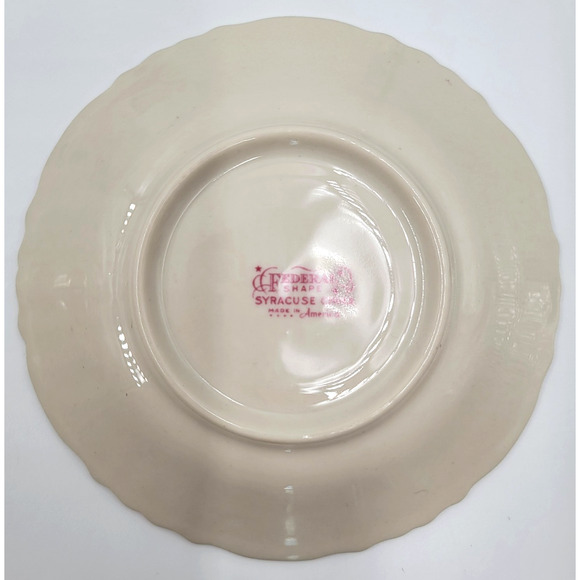 Syracuse Pendleton Federal Footed Cup And Saucer Floral Gold Trim 1949 - 1966 - Picture 10 of 10